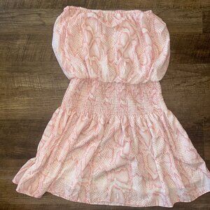 Boutique Strapless Snake-Print Dress, Size Medium